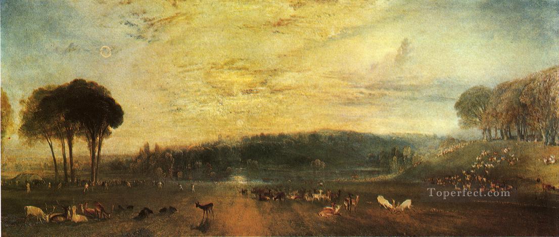 The Lake Petworth sunset fighting bucks Romantic Turner Oil Paintings